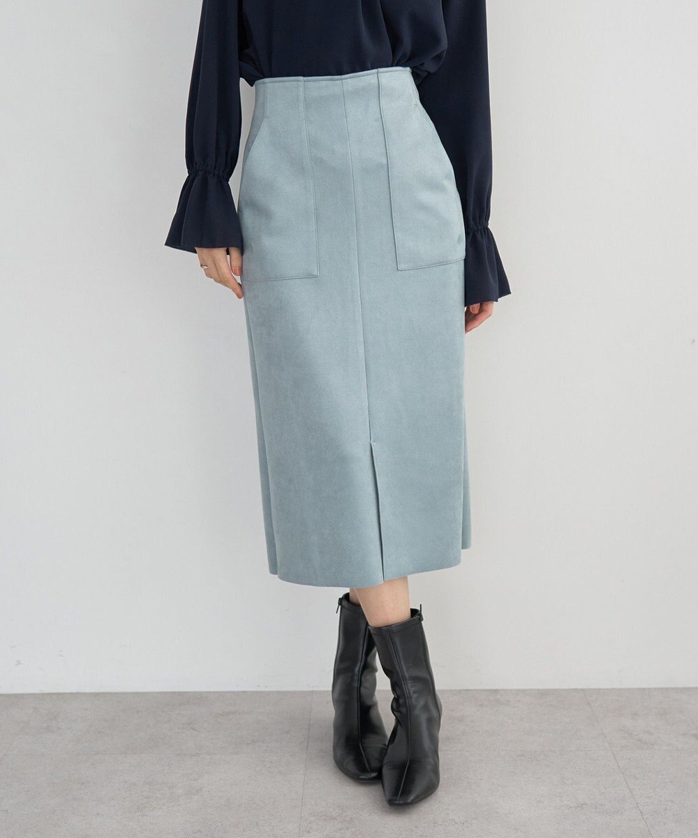 YECCA VECCA ハイウエストフェイクスエードスカート 
