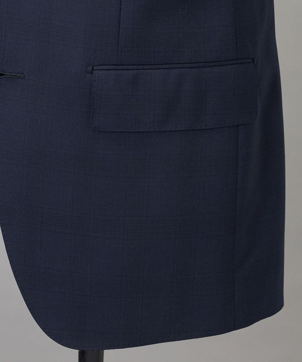 GOTAIRIKU 横に伸びる【TasmaniaWool/タマニアウール】ストレッチ スーツ__ネイビー格子柄 