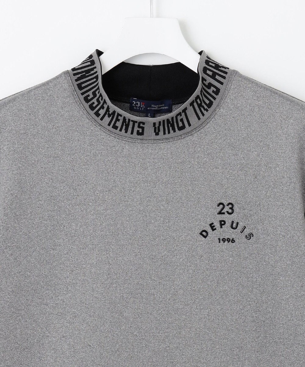 23区GOLF 【MEN】【吸水速乾・UVケア】衿ロゴ モックネックシャツ 