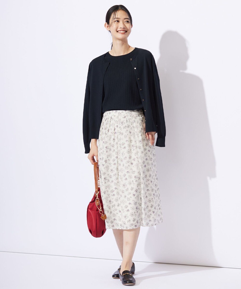 J.PRESS LADIES L 【洗える】レーヨンエリートストレッチ フレンチスリーブ ニット 