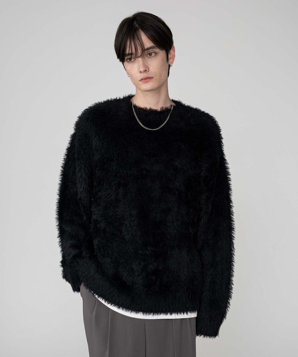 WEGO 【2025秋冬新作/ユニセックス着用ITEM/MLサイズ展開】フェザーニットプルオーバー 