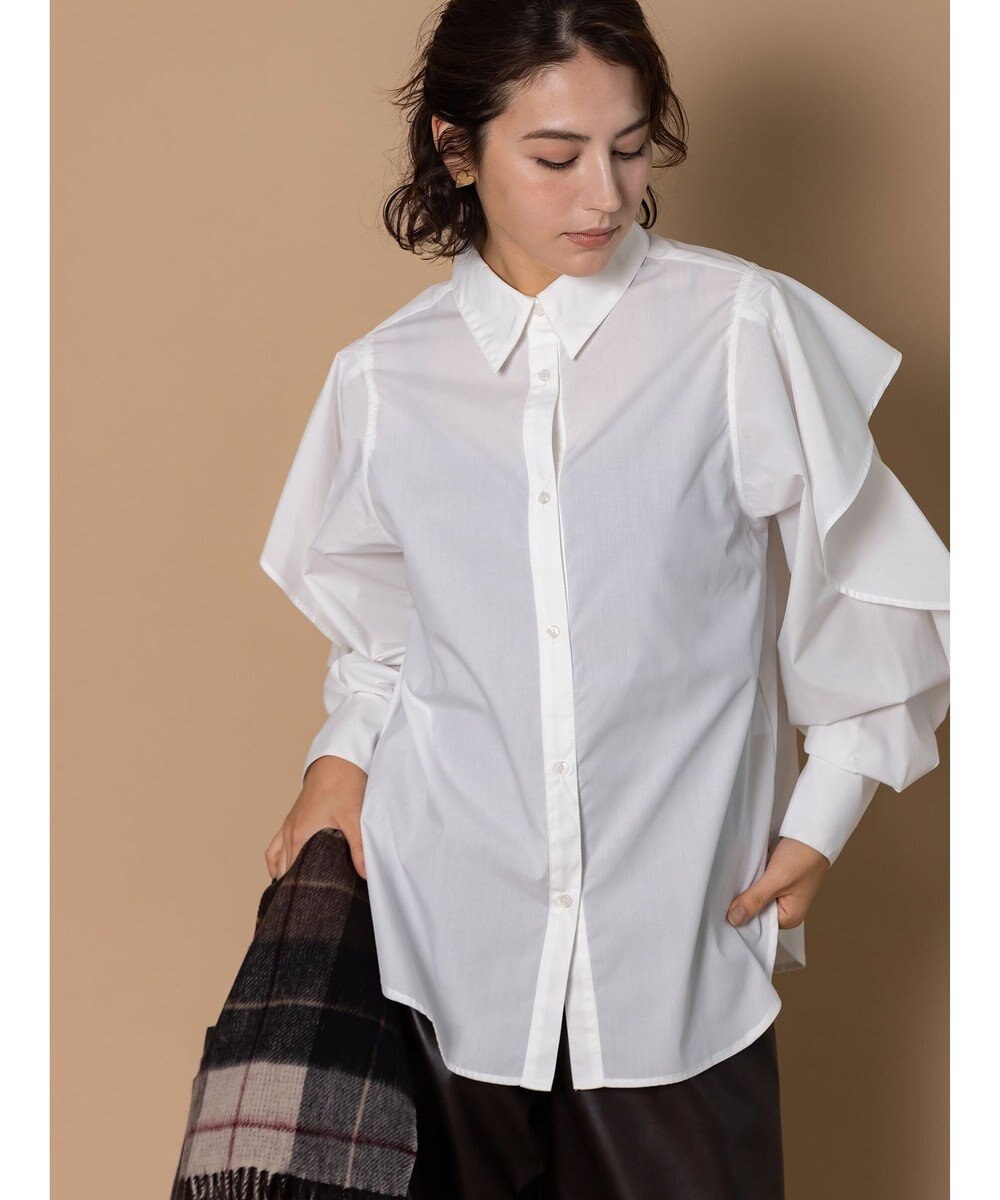 Te chichi 【泉 里香さん着用・Oggi.jp10/23掲載】ラッフルスリーブシャツ 