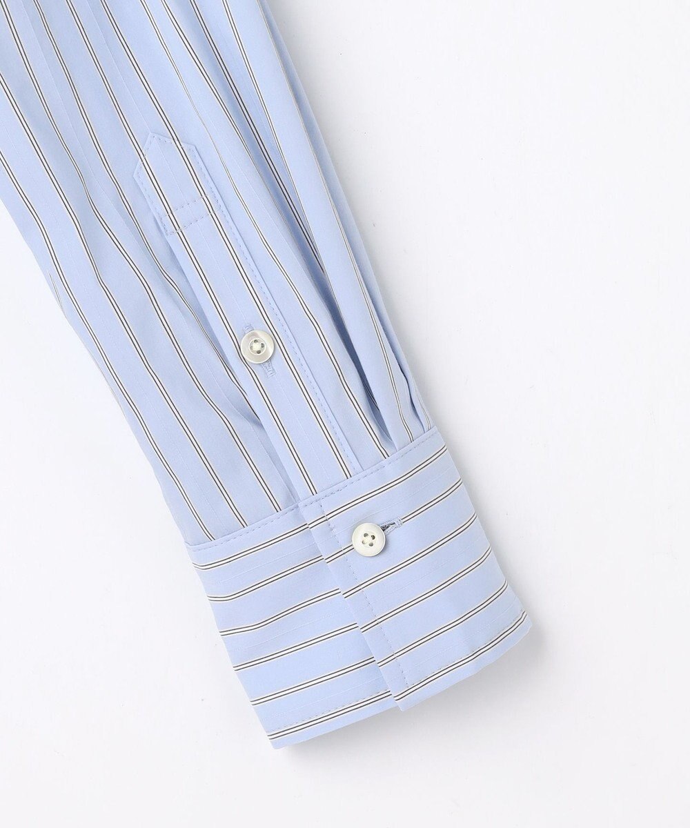 J.PRESS LADIES BEZコットンナイロン ストライプ シャツカラー ブラウス 