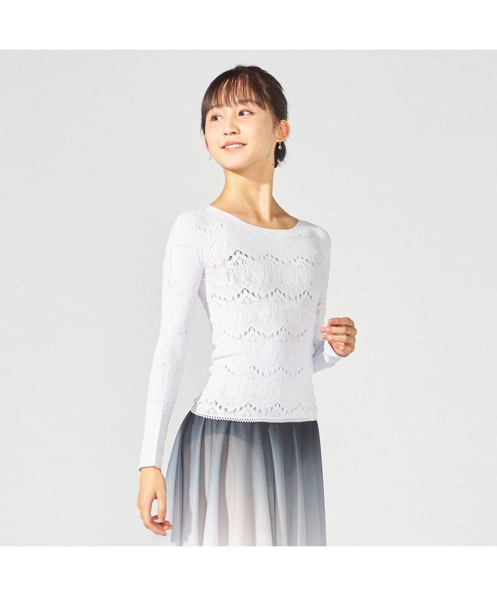 Chacott 【ノーソーイングニット】ノーソーイングクルーネックトップ 