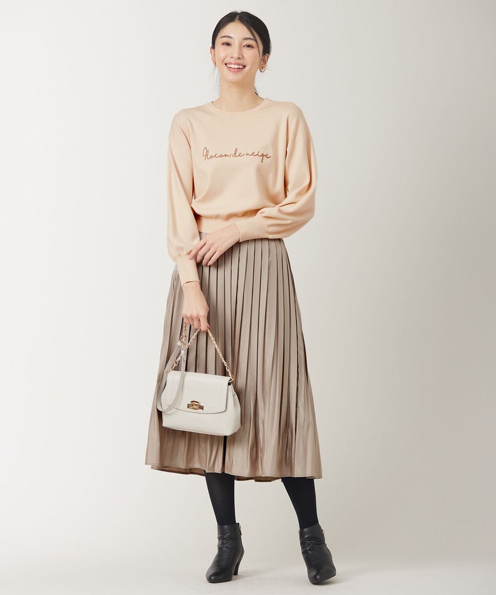 ANY SIS L 【洗える】ロゴ刺繍 ニット 