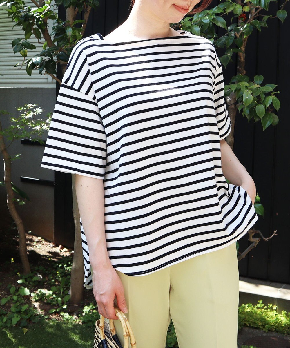 UNFILO L 撥水汗ジミ防止ボーダーT 