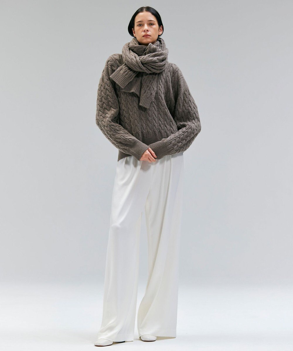 BEIGE， 【洗える】SEDONA / ウールカシミヤケーブルストール 