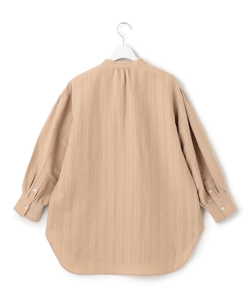 23区 【洗える】カラミストライプ ヘンリーネック ブラウス 