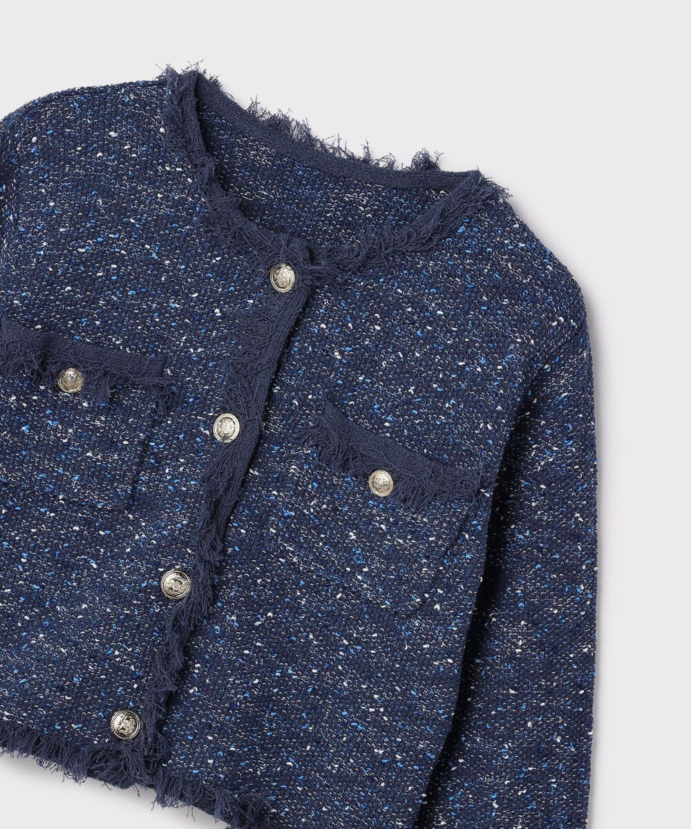 GRACE CONTINENTAL ツイードニットカーディガン 