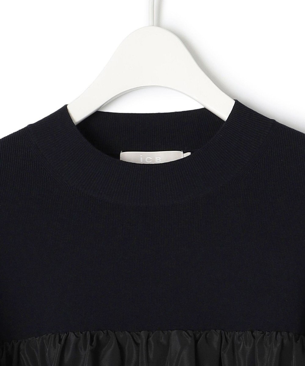 ICB L 【CLASSY.1月号掲載・洗える】VIS/PEスムース レイヤードデザインニット 