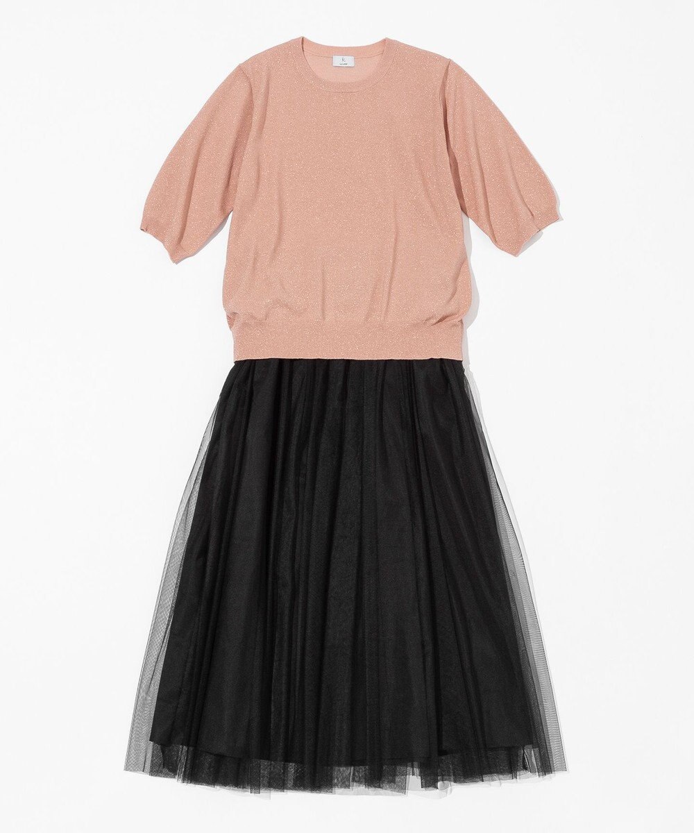 組曲 L 【WEB限定・2SET】シャイニーラメニット×チュールスカート 