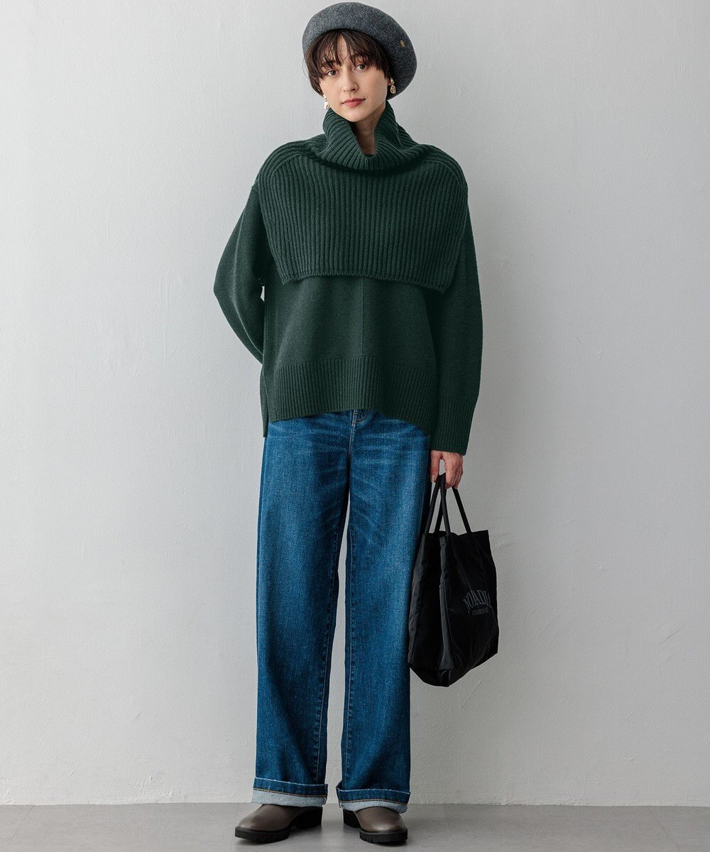 23区 【洗える】カシミヤブレンド クルーネック ニット 