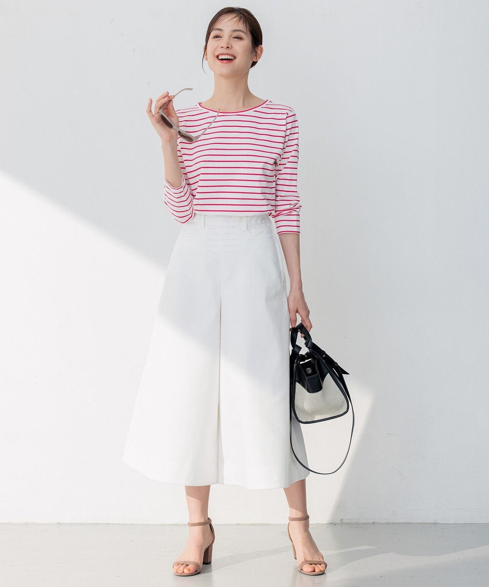 組曲 【洗える】デニムライクギャバ パンツ 