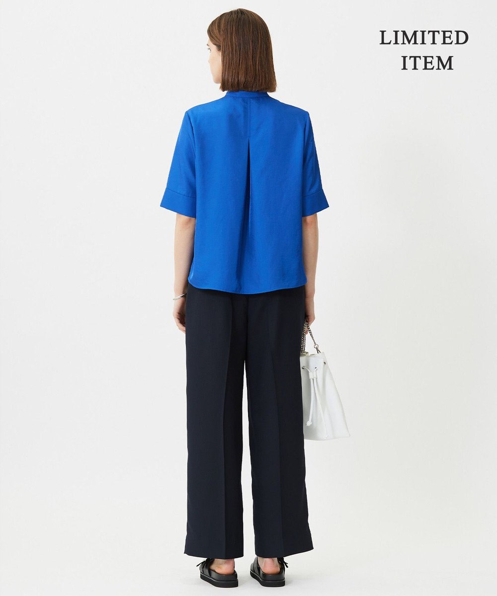 ICB L 【WEB限定・接触冷感・速乾・洗える】シルキーツイル 半袖クロップドシャツ 