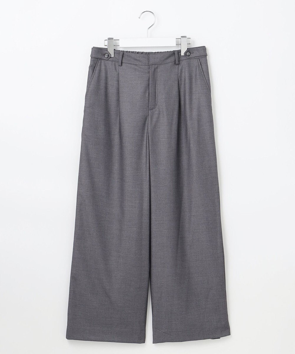 J.PRESS LADIES L 【洗える】T/Rウォッシャブルギャバ ワイド パンツ 