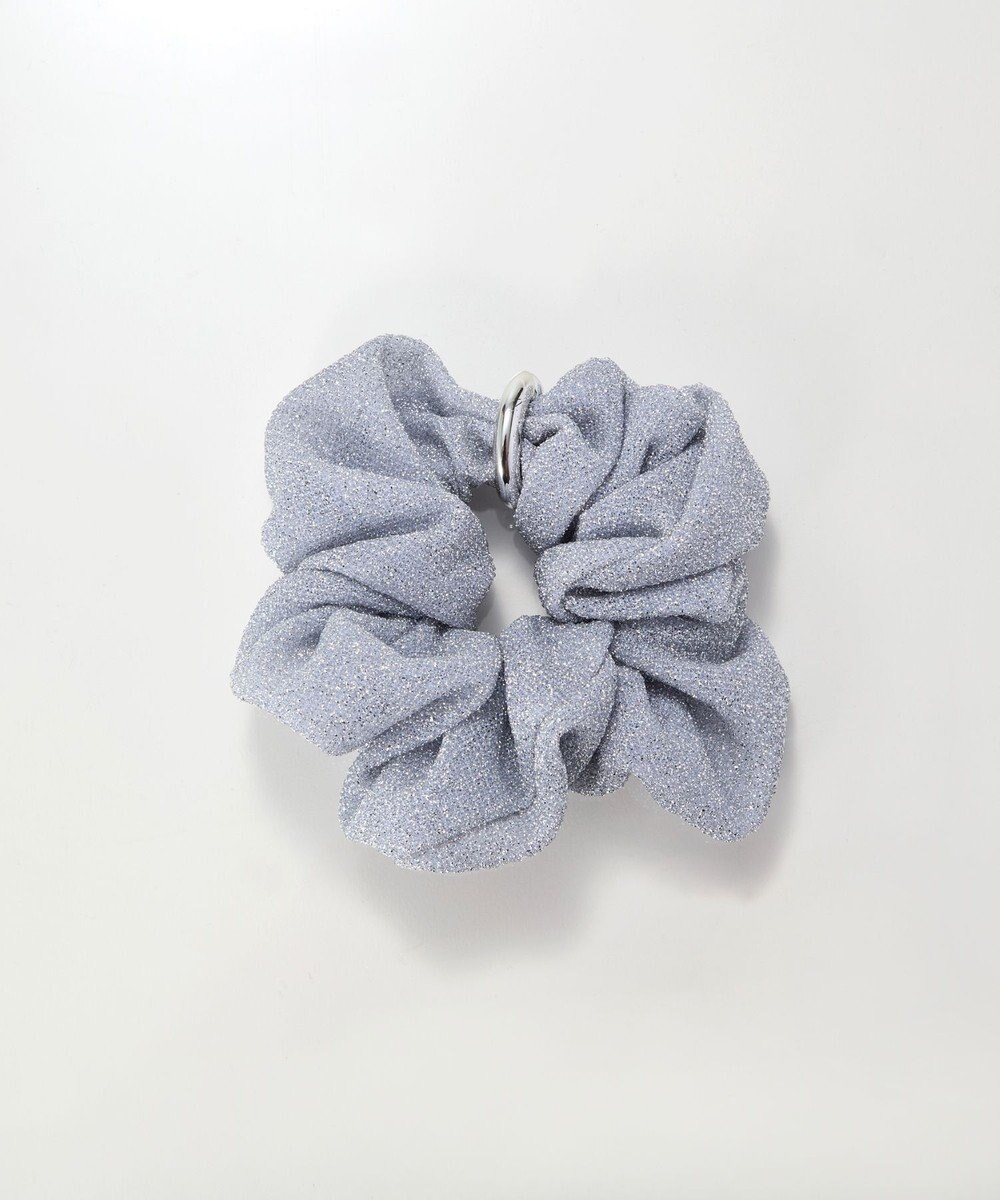 Phoebe メタルグリッターシュシュ　ライトグレー 