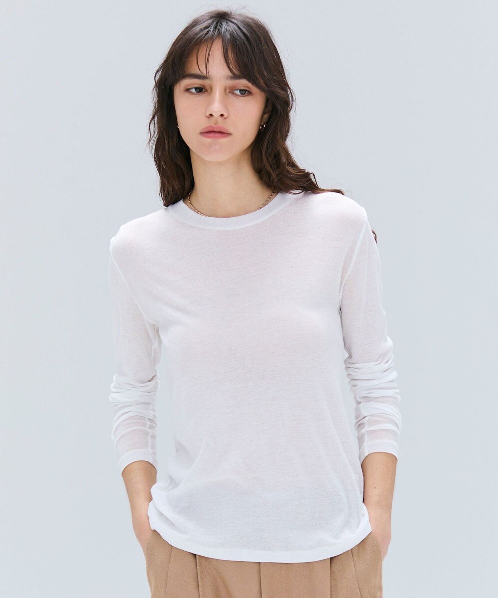 BEIGE， 【洗える】SORE / シアーコットンクルーネックカットソー 