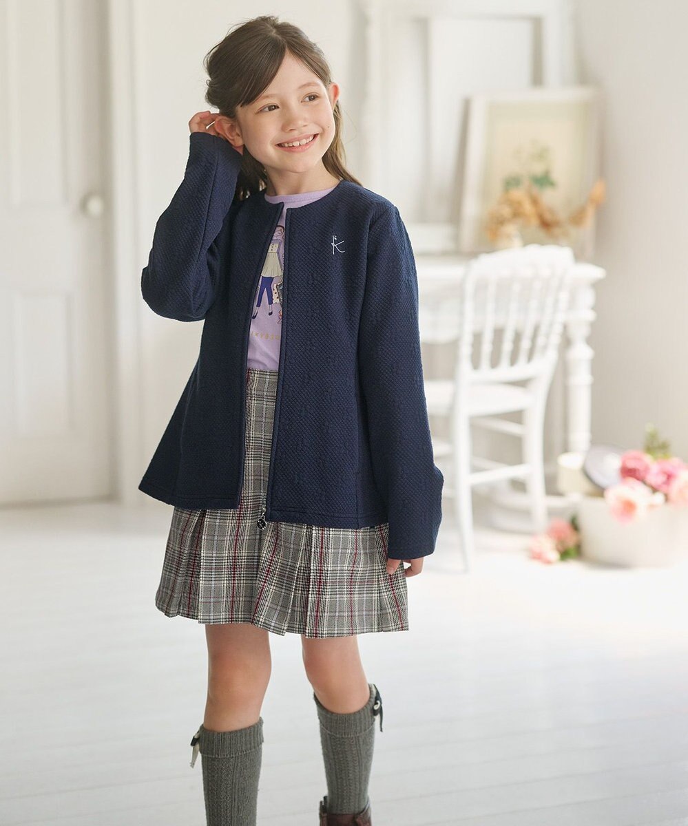 組曲 KIDS 【110-140㎝】フラワーキルト パーカー 