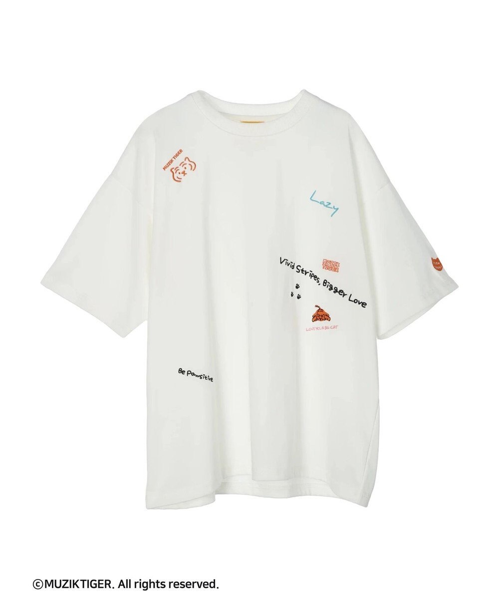 Green Parks ムジークタイガー／手書き風刺しゅうＴシャツ 