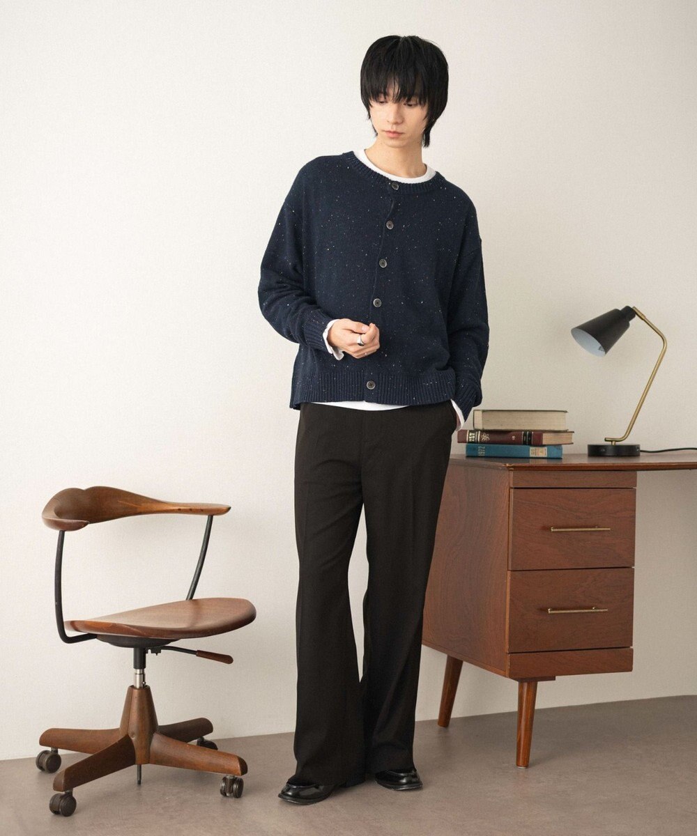 WEGO ネップクルーネックカーディガン 