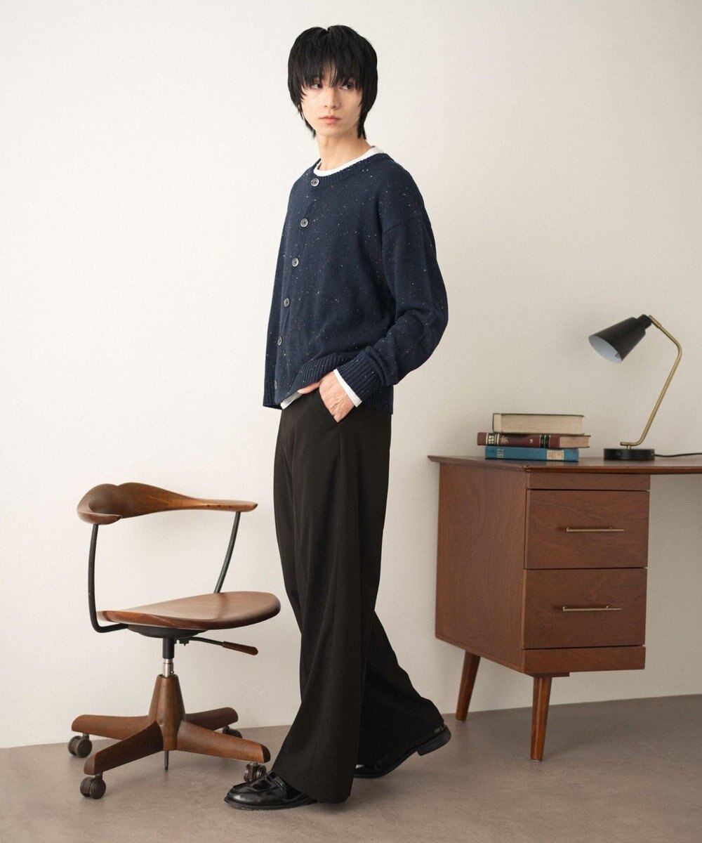 WEGO ネップクルーネックカーディガン 