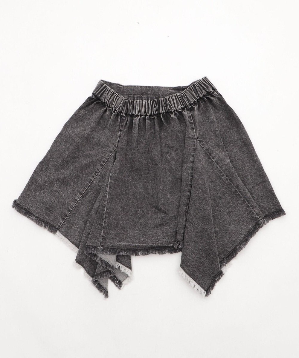 WEGO 【ウエストゴム】イレヘムデニムミニスカート 