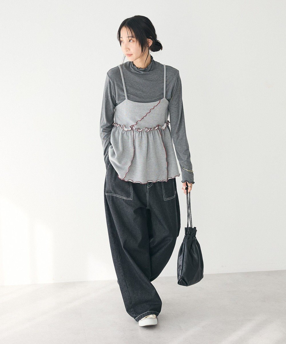 CRAFT STANDARD BOUTIQUE 配色メローキャミトップス 