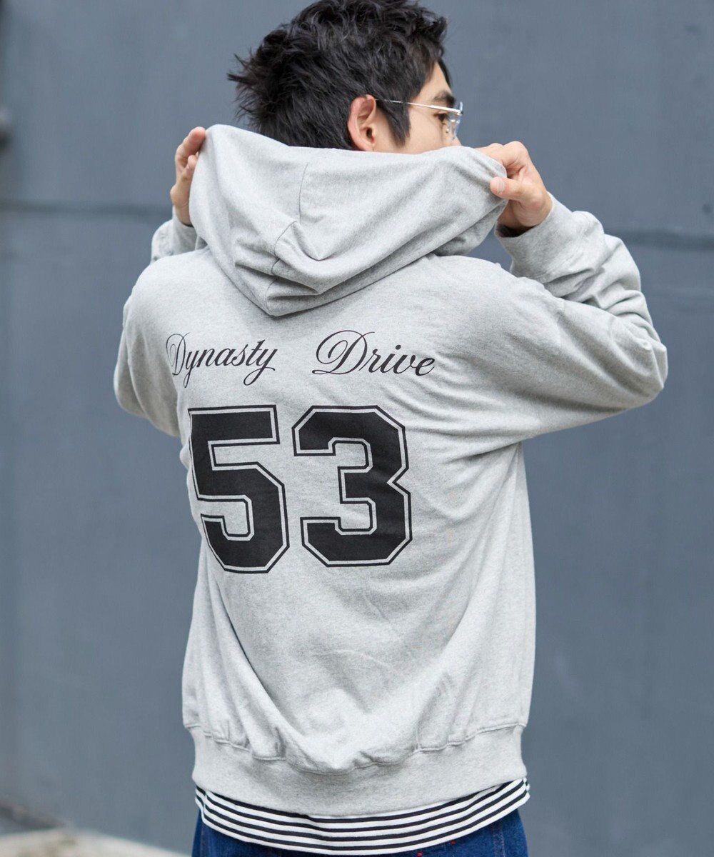 WEGO 【ユニセックスITEM/MLサイズ展開】ナンバリングカットZIPパーカー 