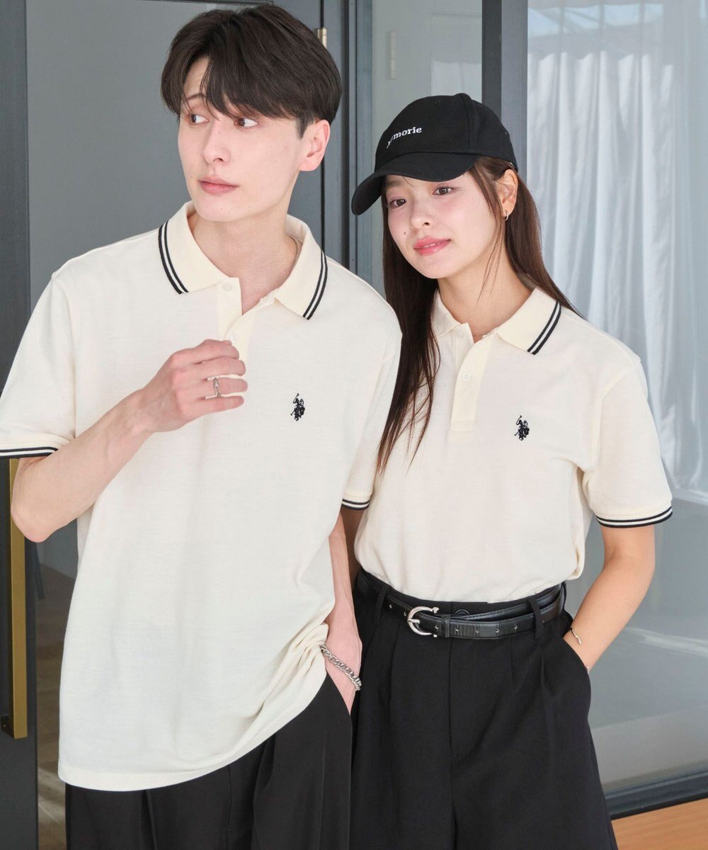 WEGO 【ユニセックス着用ITEM/SMLサイズ展開】別注USPOLOラインポロシャツ 