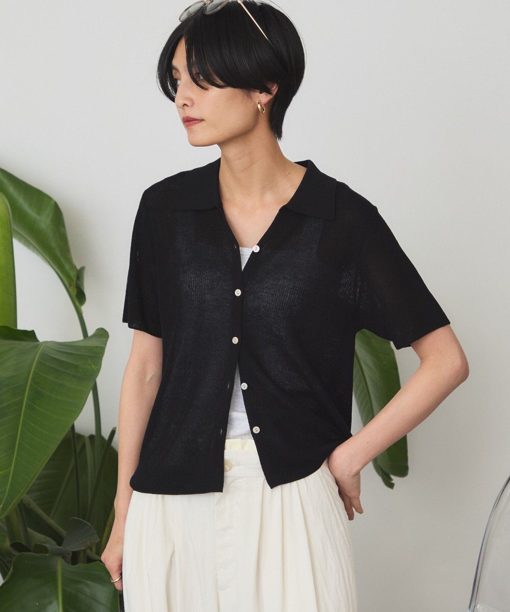 AMERICAN HOLIC 襟付きスキッパー半袖ニットポロ 