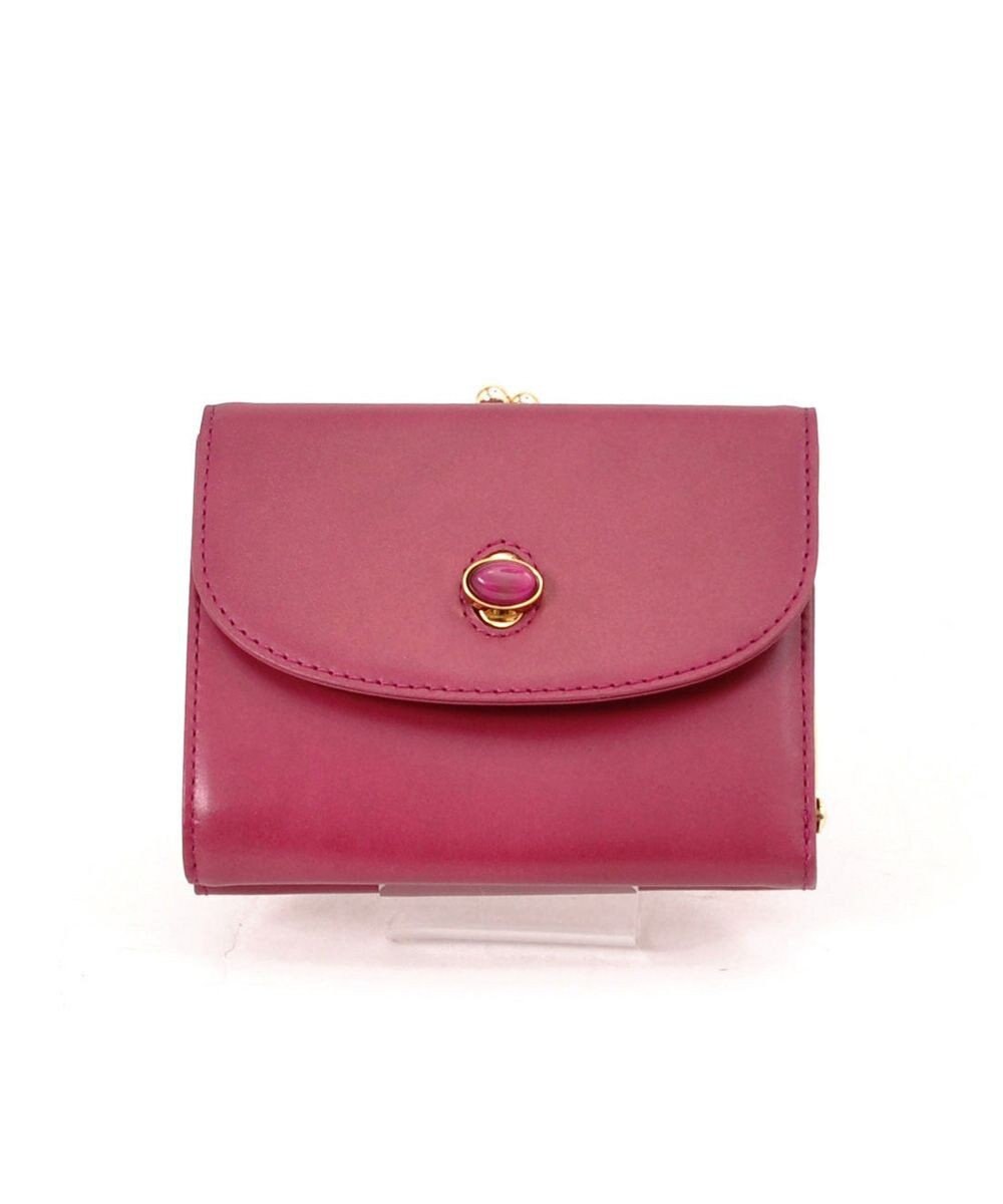 UNBILLION ペルケ perche ジェムストーンヒネリかぶせ二つ折り財布 