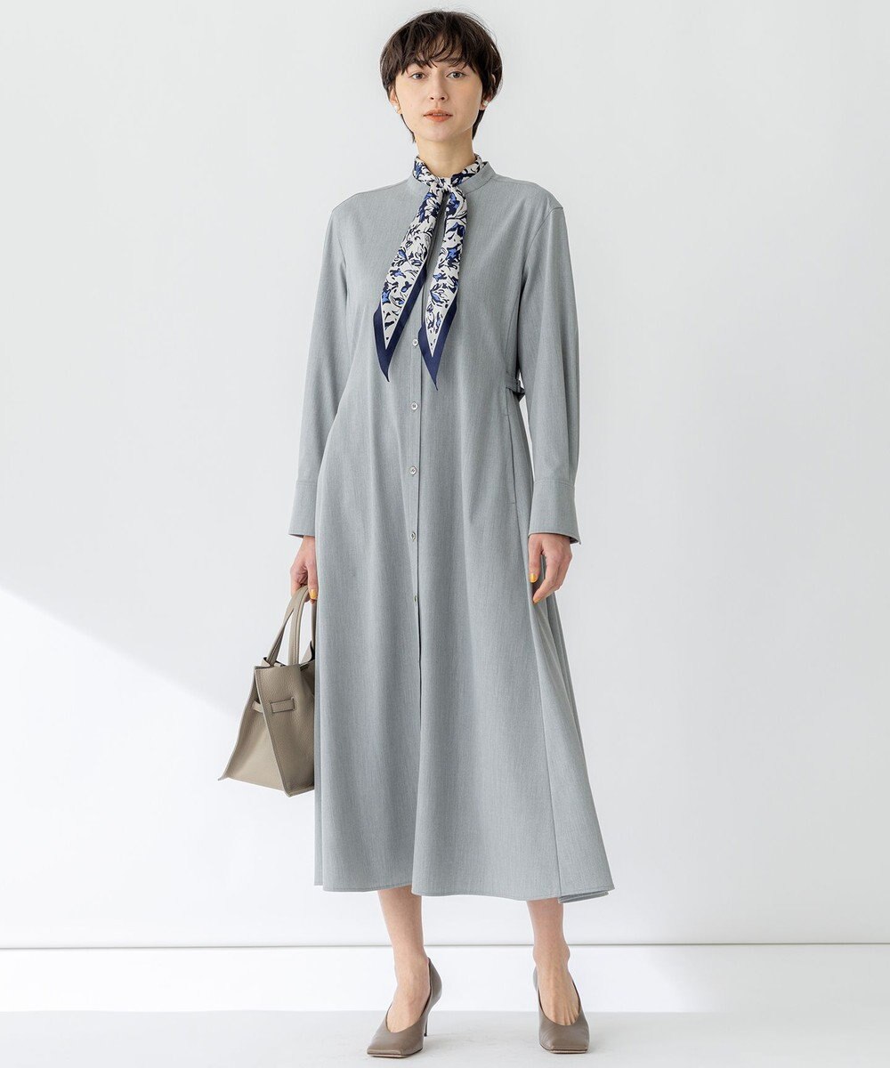 23区 ニュアンスフラワー プリント シルク スカーフ 