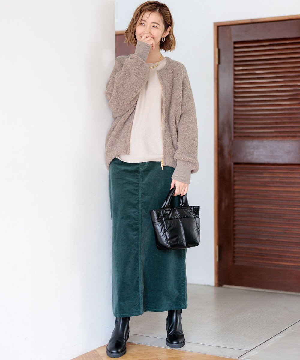 23区 【洗える】23区DENIM ベルベットストレッチ Aライン スカート 