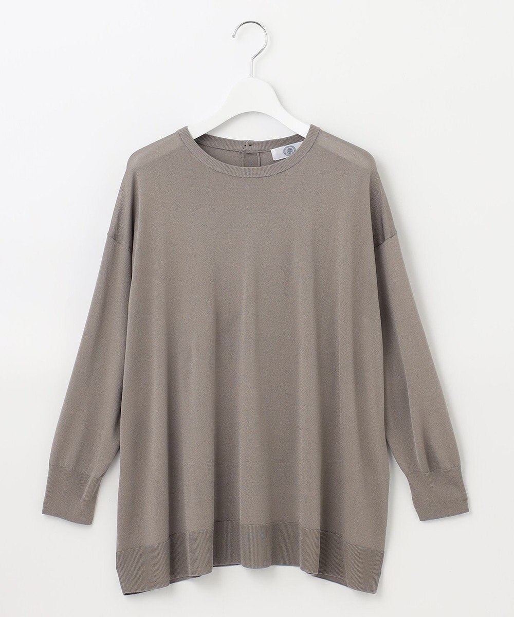 J.PRESS LADIES L 【洗える】 シルキーレーヨンストレッチ オーバーサイズ ニット 