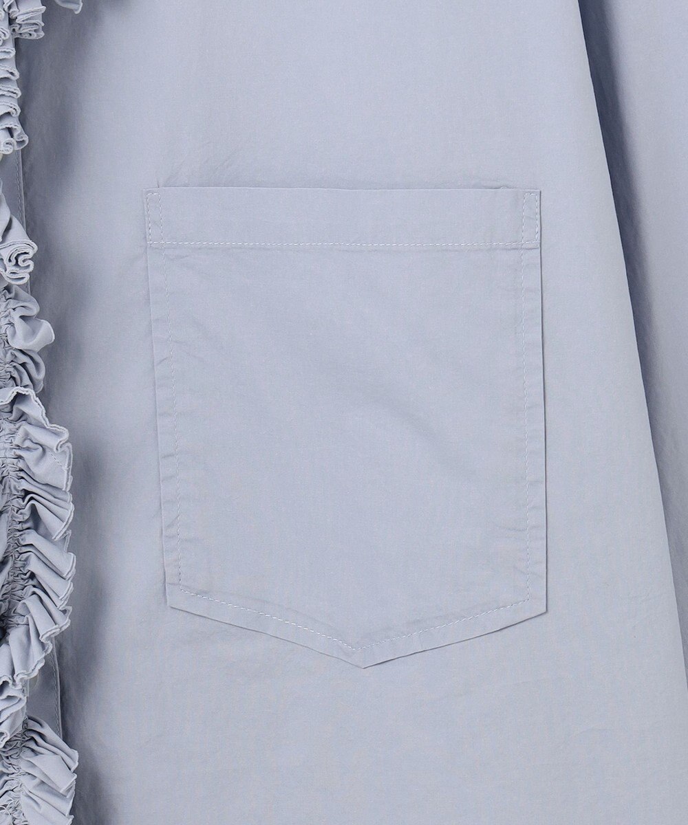 J.PRESS YORK STREET 【WOMEN】ワンウォッシュタイプライター フリルレイブラウス 