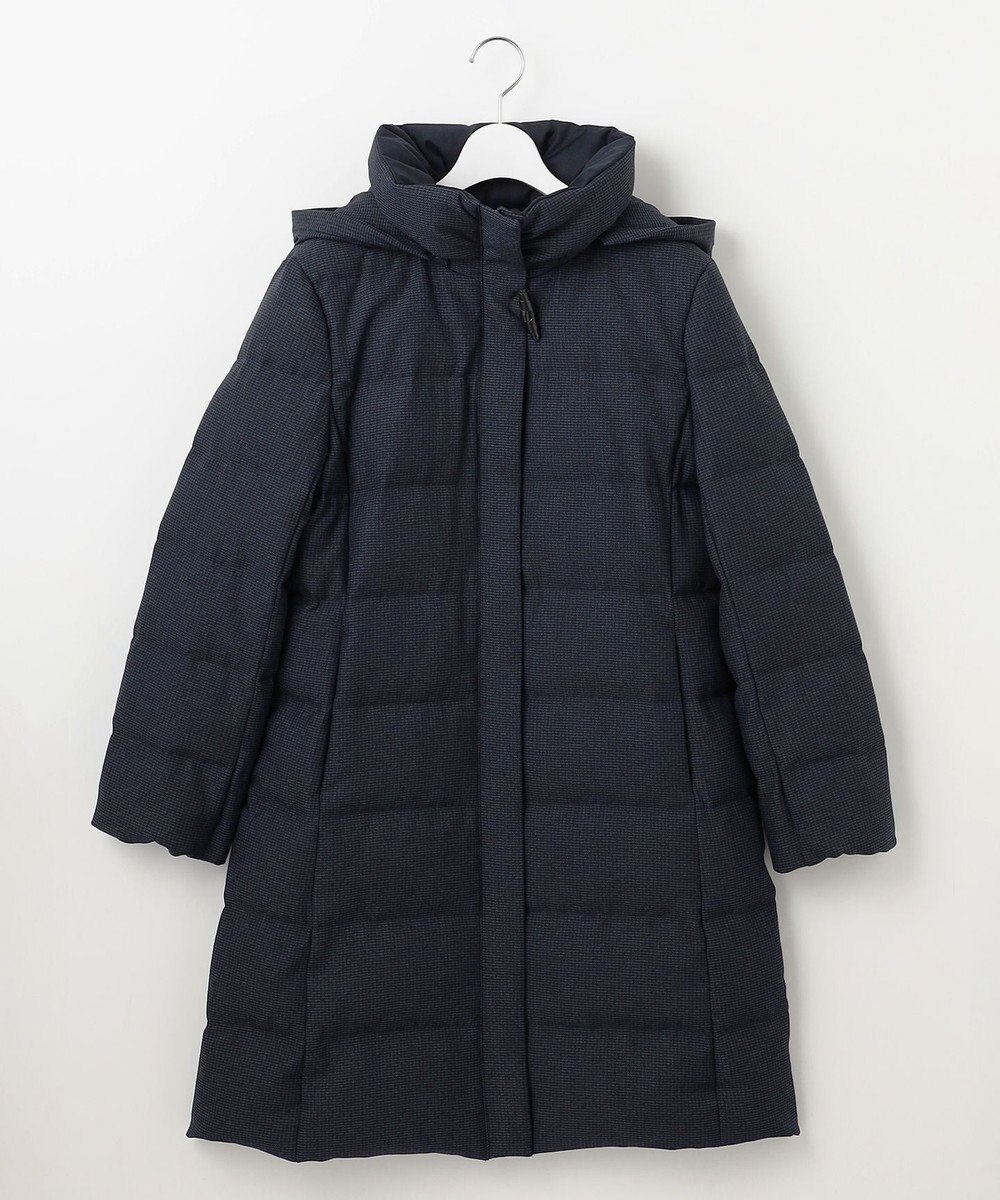 J.PRESS LADIES 【洗える】ポリエステルハウンドトゥース ロング ダウンコート 