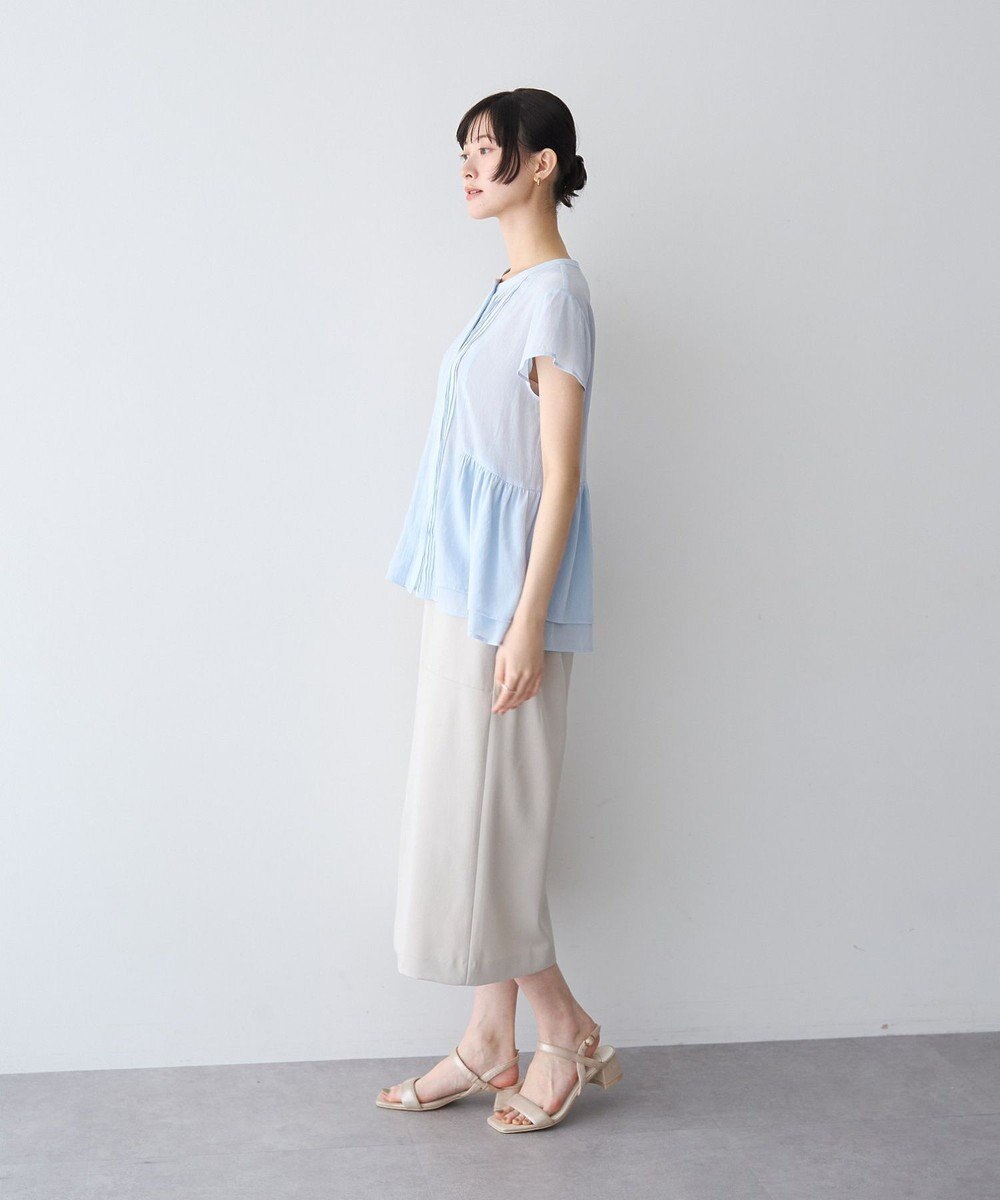 YECCA VECCA ペプラムシアーブラウス 