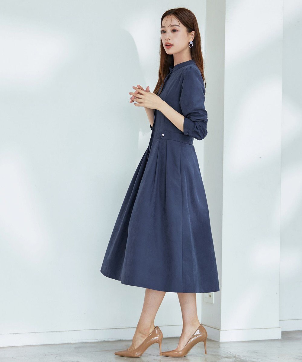 Tiaclasse 【新色追加・洗える】ピーチスキンバンドカラーワンピース 