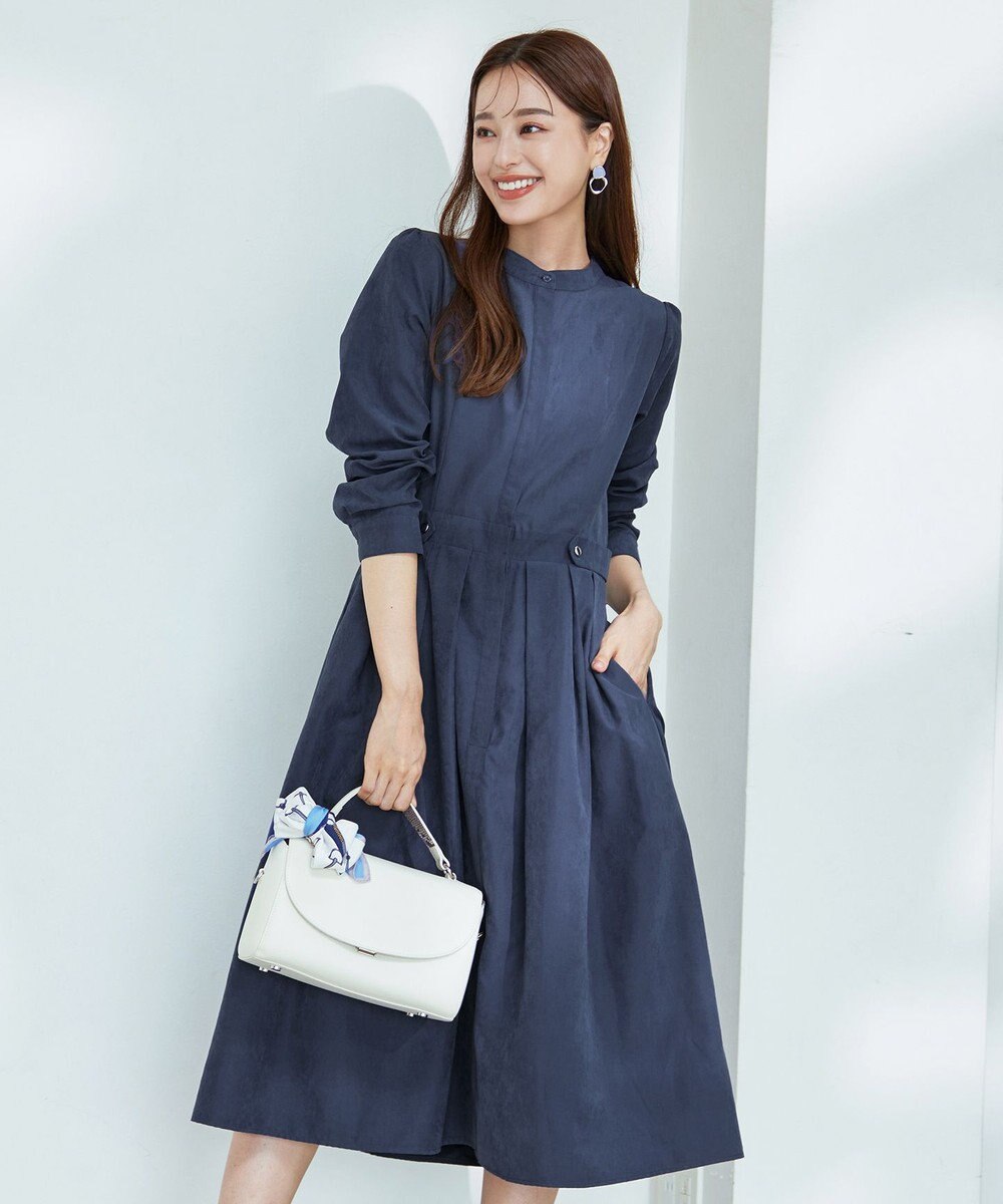 Tiaclasse 【新色追加・洗える】ピーチスキンバンドカラーワンピース 