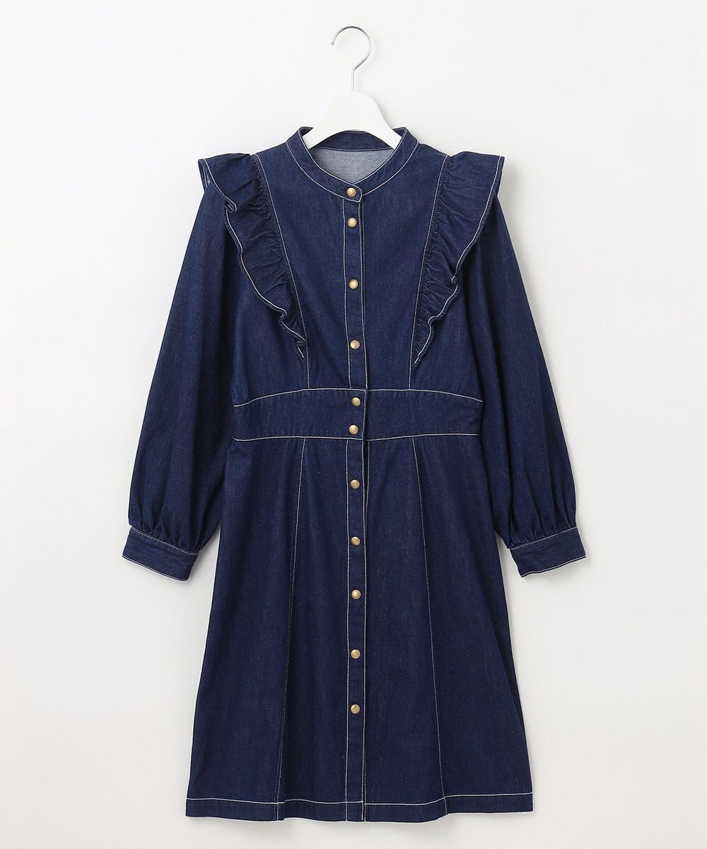 Feroux 【洗える】デニムミディ ワンピース 