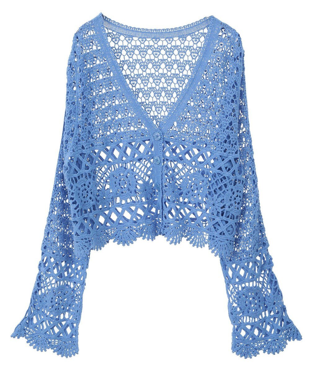 earth music&ecology クロシェ風Ｖネックカーディガン 