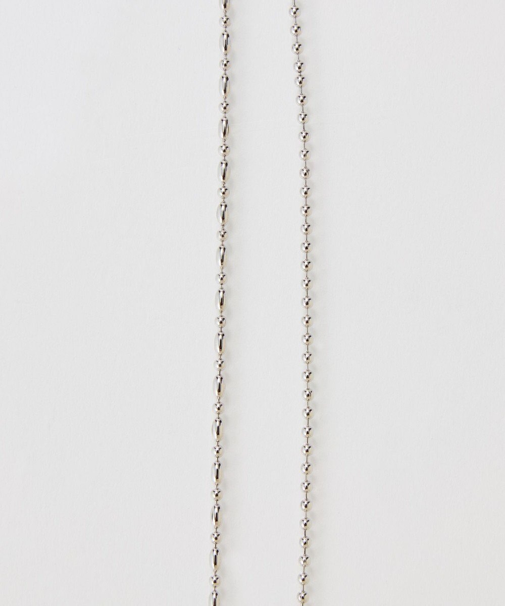 Phoebe 【金属アレルギー対応】リンキーデザインロングチェーンネックレス　シルバー　ニッケルフリー 