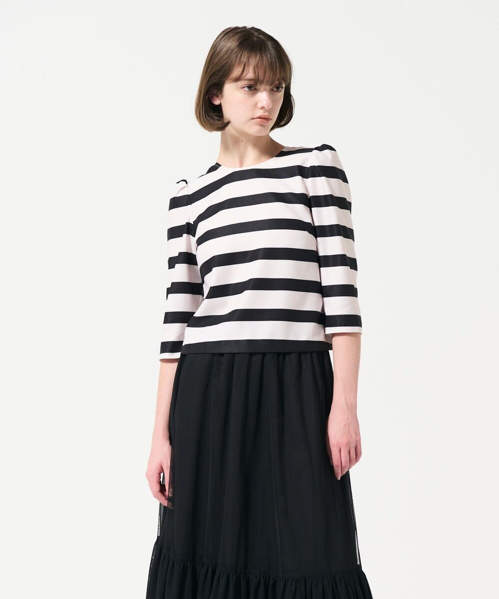 GRACE CONTINENTAL ボーダープリントトップ 