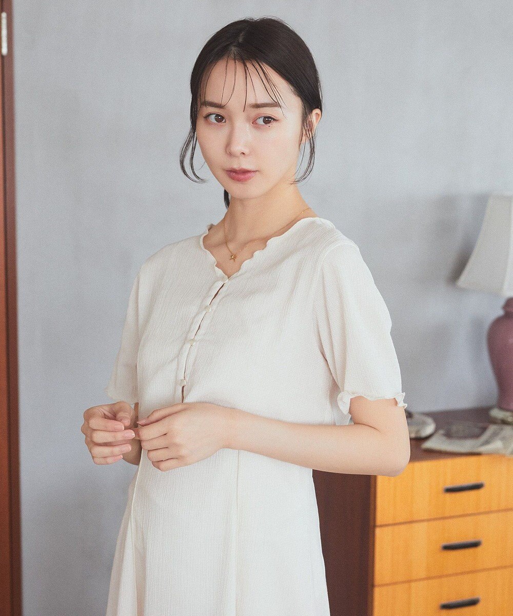 earth music&ecology ＳＥＴ２点ギャザーカットカーデ＋キャミワンピース 