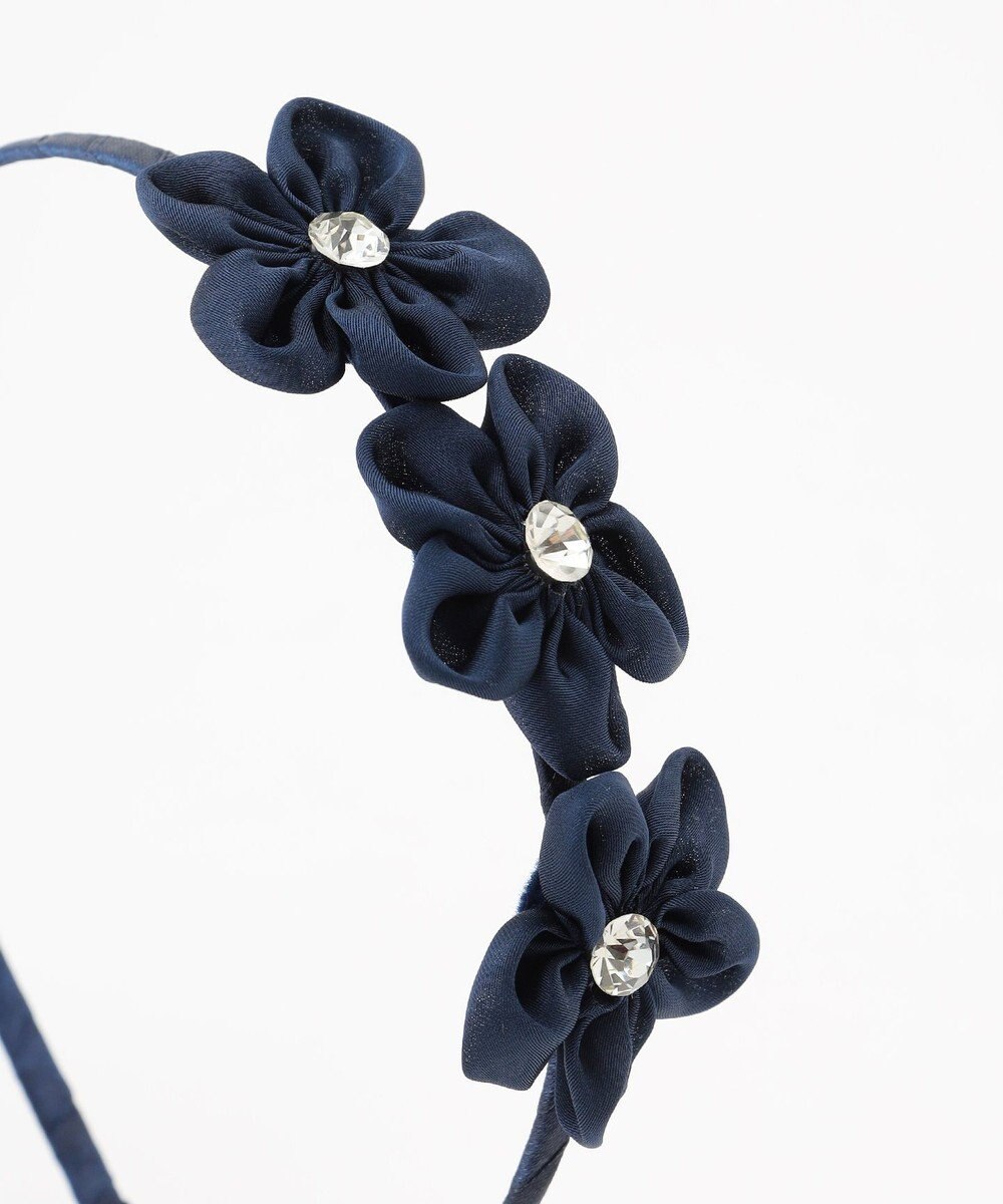 ANY KIDS シフォンお花 × ジュエル キッズ カチューシャ 