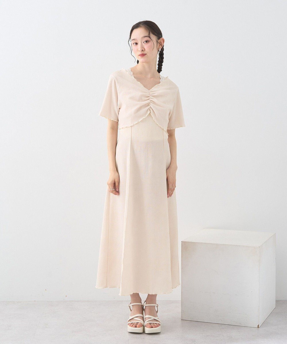 earth music&ecology ＳＥＴ２点ギャザーカットカーデ＋キャミワンピース 