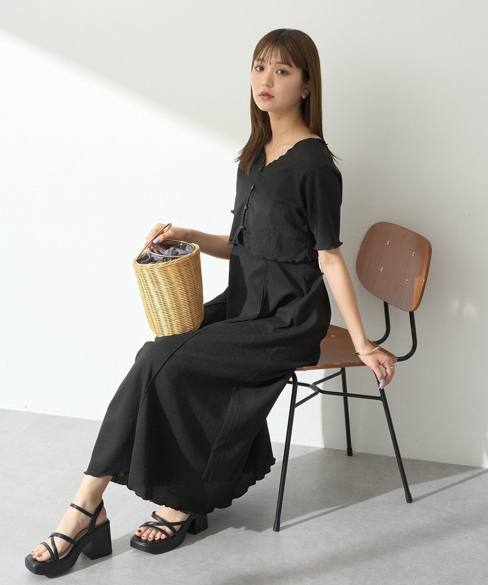 earth music&ecology ＳＥＴ２点ギャザーカットカーデ＋キャミワンピース 