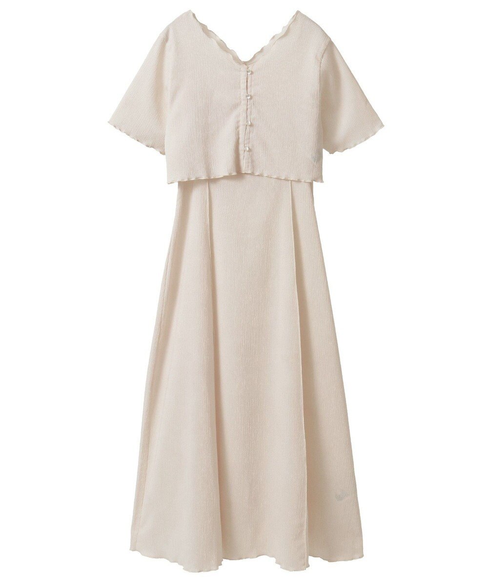 earth music&ecology ＳＥＴ２点ギャザーカットカーデ＋キャミワンピース 