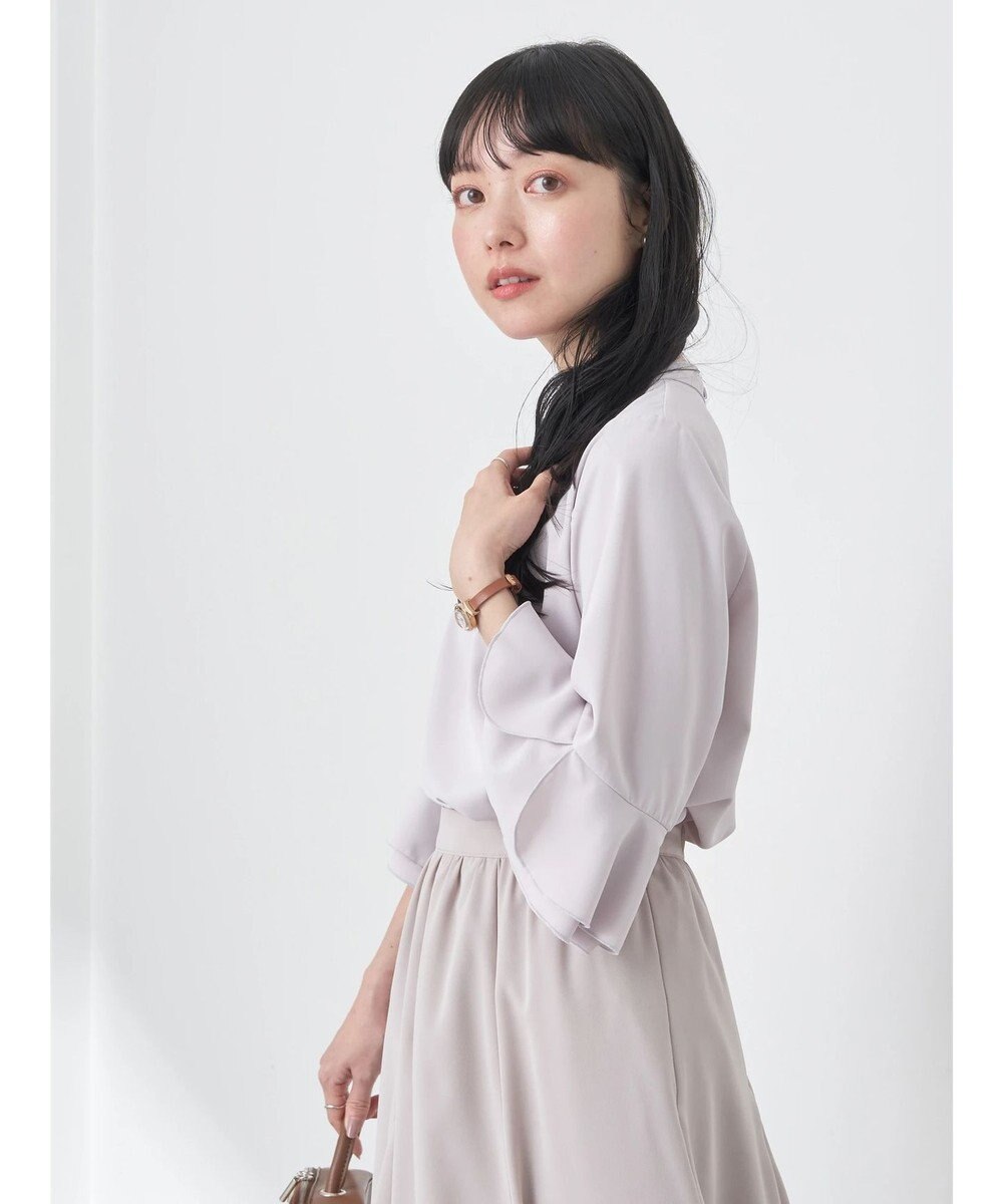 earth music&ecology ラッフル７分袖ブラウス 