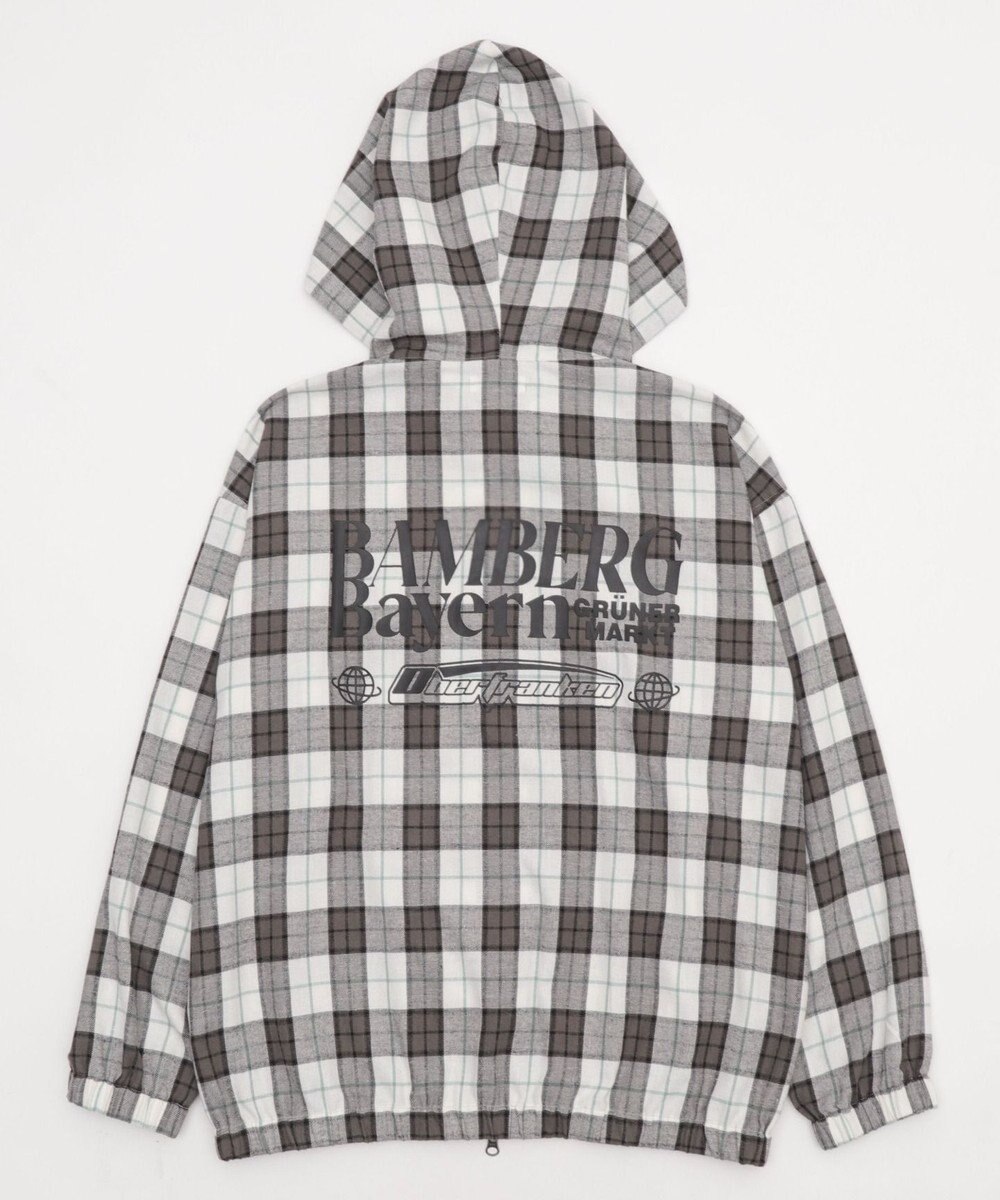 WEGO 【ユニセックス着用ITEM/MLサイズ展開】チェックグラフィックZIPパーカー（LS） 